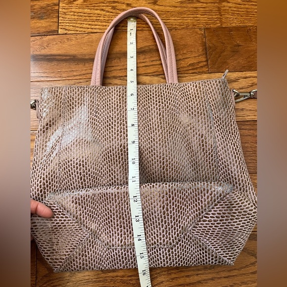 Sorail New York Dusty Rose Pink Leather Snakeskin Shoulder/Crossbody Bag - Picture 12 of 14